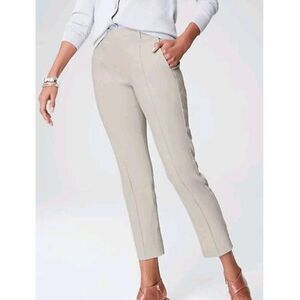 J. Jill Pintucked Linen-Stretch Slim-Leg Pants Size 2X NWOT